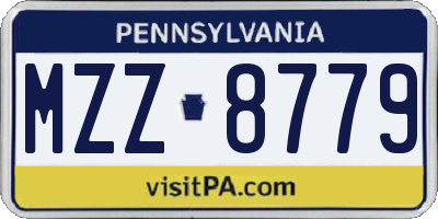 PA license plate MZZ8779