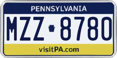 PA license plate MZZ8780