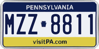 PA license plate MZZ8811