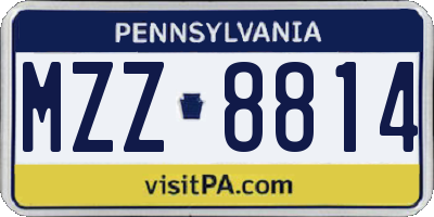 PA license plate MZZ8814