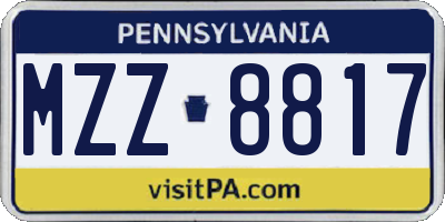 PA license plate MZZ8817