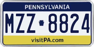 PA license plate MZZ8824