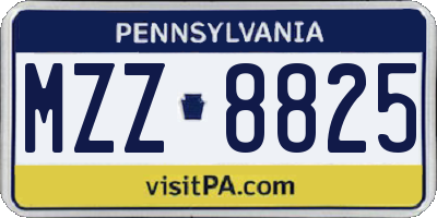 PA license plate MZZ8825