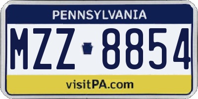 PA license plate MZZ8854