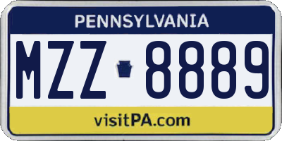 PA license plate MZZ8889
