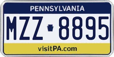 PA license plate MZZ8895