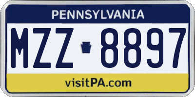 PA license plate MZZ8897
