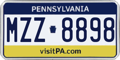 PA license plate MZZ8898