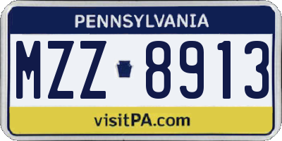 PA license plate MZZ8913