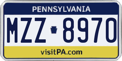 PA license plate MZZ8970