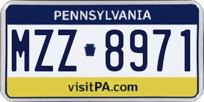 PA license plate MZZ8971