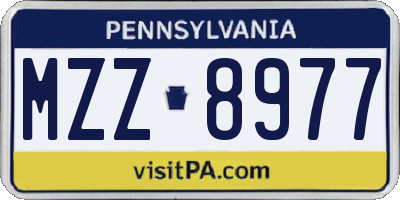 PA license plate MZZ8977