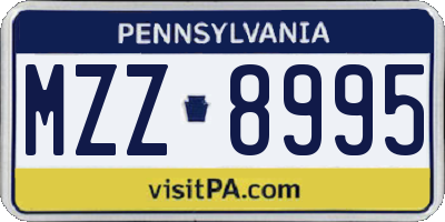 PA license plate MZZ8995