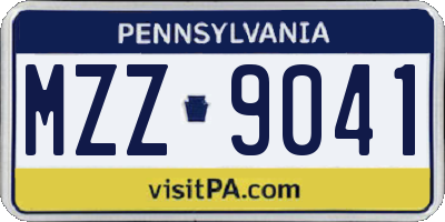 PA license plate MZZ9041