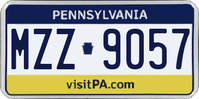 PA license plate MZZ9057