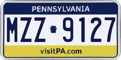 PA license plate MZZ9127