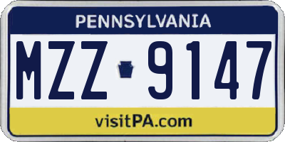 PA license plate MZZ9147