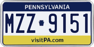 PA license plate MZZ9151