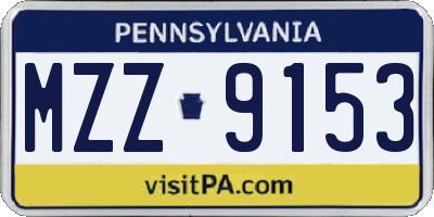 PA license plate MZZ9153