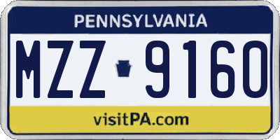 PA license plate MZZ9160