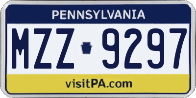 PA license plate MZZ9297