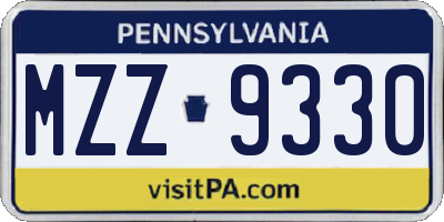 PA license plate MZZ9330