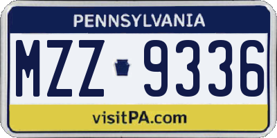 PA license plate MZZ9336