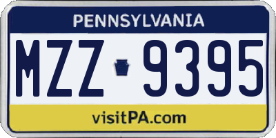 PA license plate MZZ9395
