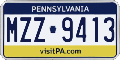 PA license plate MZZ9413