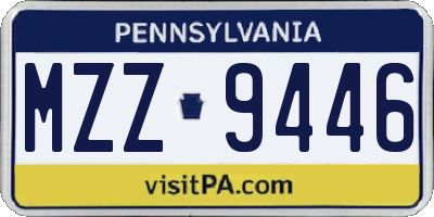 PA license plate MZZ9446