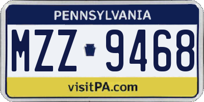 PA license plate MZZ9468
