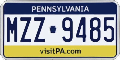 PA license plate MZZ9485