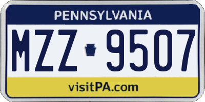 PA license plate MZZ9507