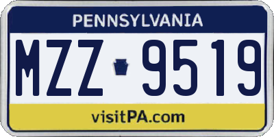 PA license plate MZZ9519