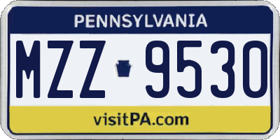 PA license plate MZZ9530