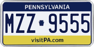 PA license plate MZZ9555