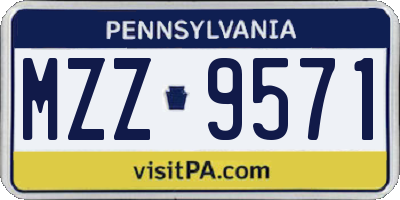 PA license plate MZZ9571