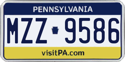 PA license plate MZZ9586