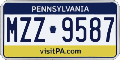 PA license plate MZZ9587