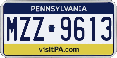 PA license plate MZZ9613
