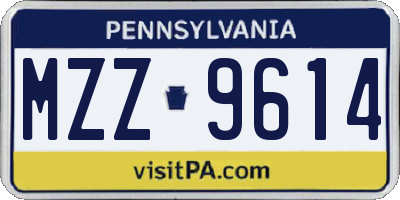 PA license plate MZZ9614