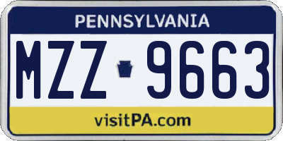 PA license plate MZZ9663