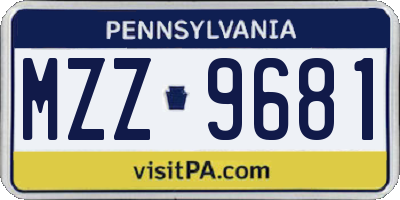 PA license plate MZZ9681