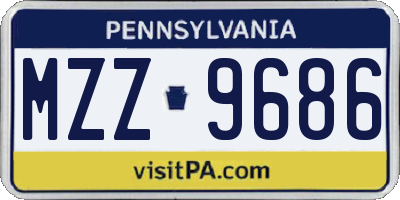 PA license plate MZZ9686