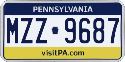 PA license plate MZZ9687