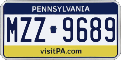 PA license plate MZZ9689
