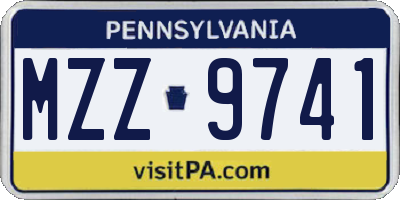 PA license plate MZZ9741