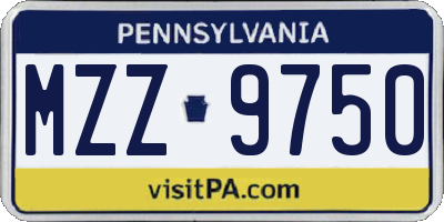 PA license plate MZZ9750