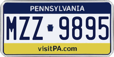 PA license plate MZZ9895