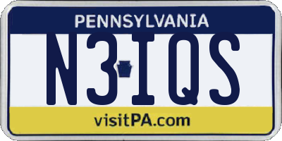 PA license plate N3IQS